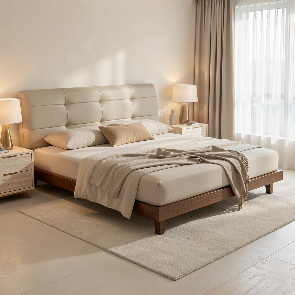 Tufted Low Profile Bed (DYLX仙女) in home staged