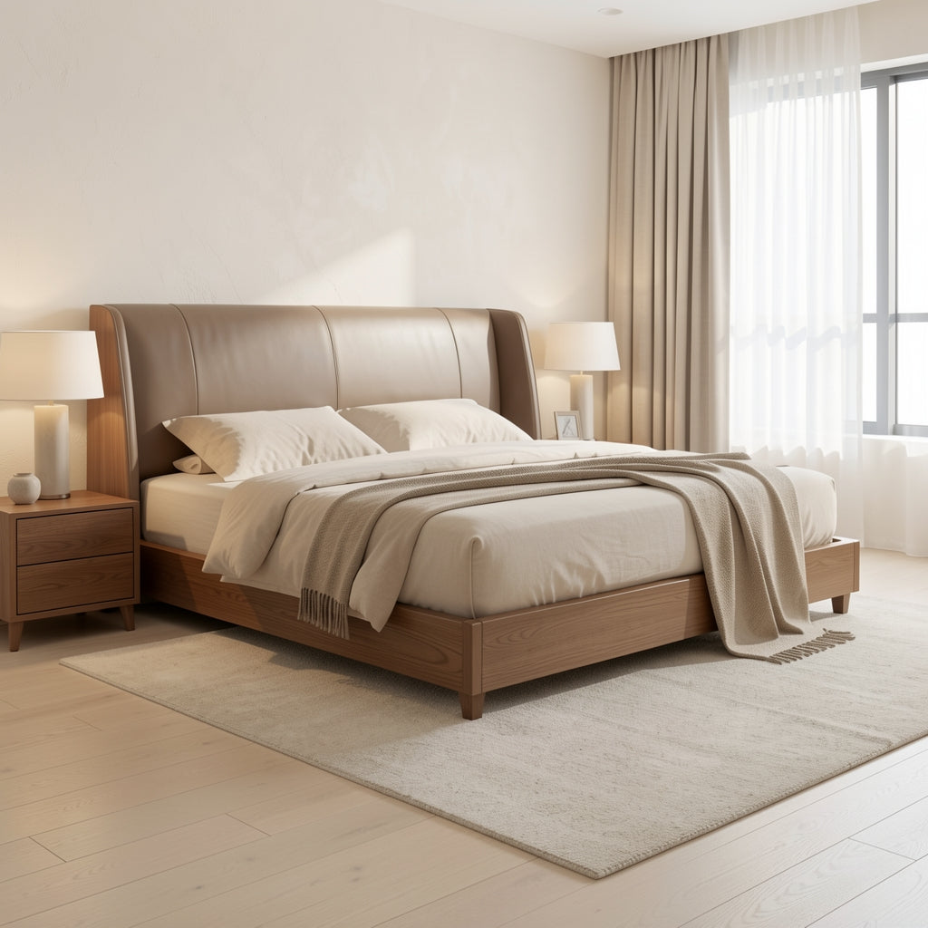Large Bed (DYLX77) in soft oak daylight