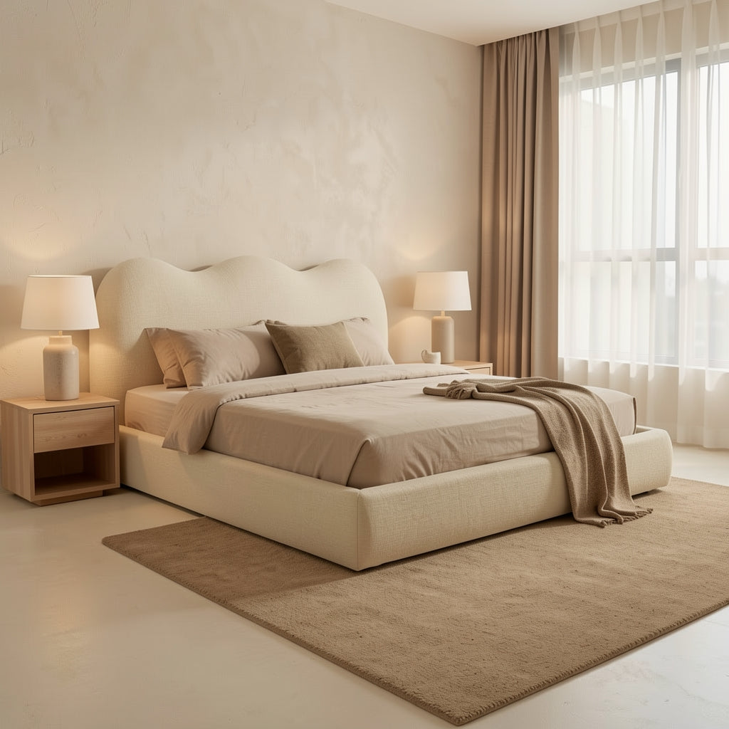 Cloud Bed (DYMD云朵床) in tonal taupe cocoon