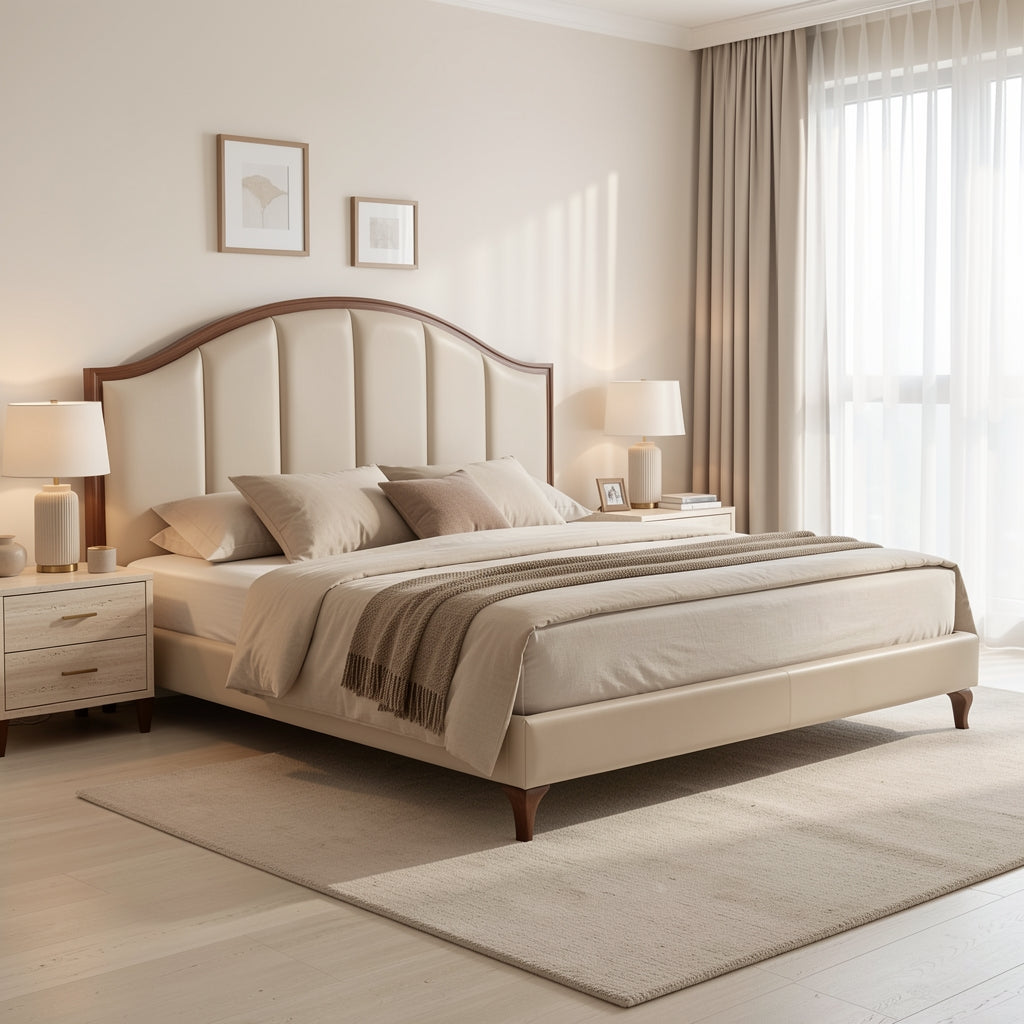 Tufted Headboard Bed (DYLX101) in home staged