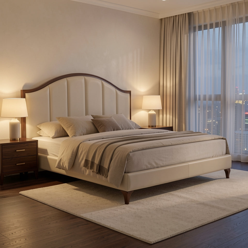 Tufted Headboard Bed (DYLX101) in urban dusk