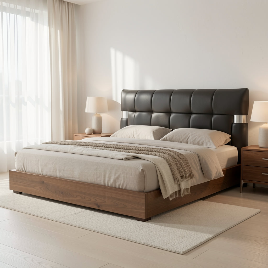 Black Bed (DYMS208) in soft oak daylight