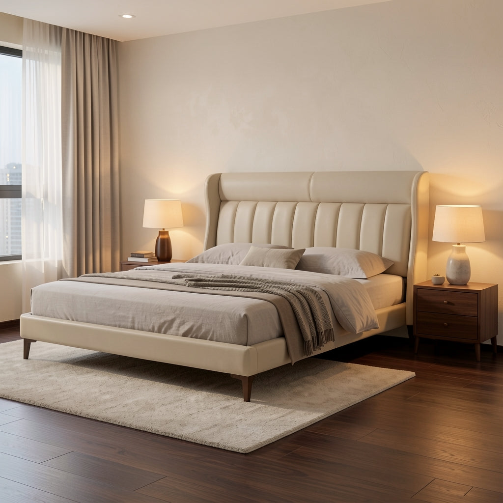 Light Bed (DYMS2010) in warm evening walnut