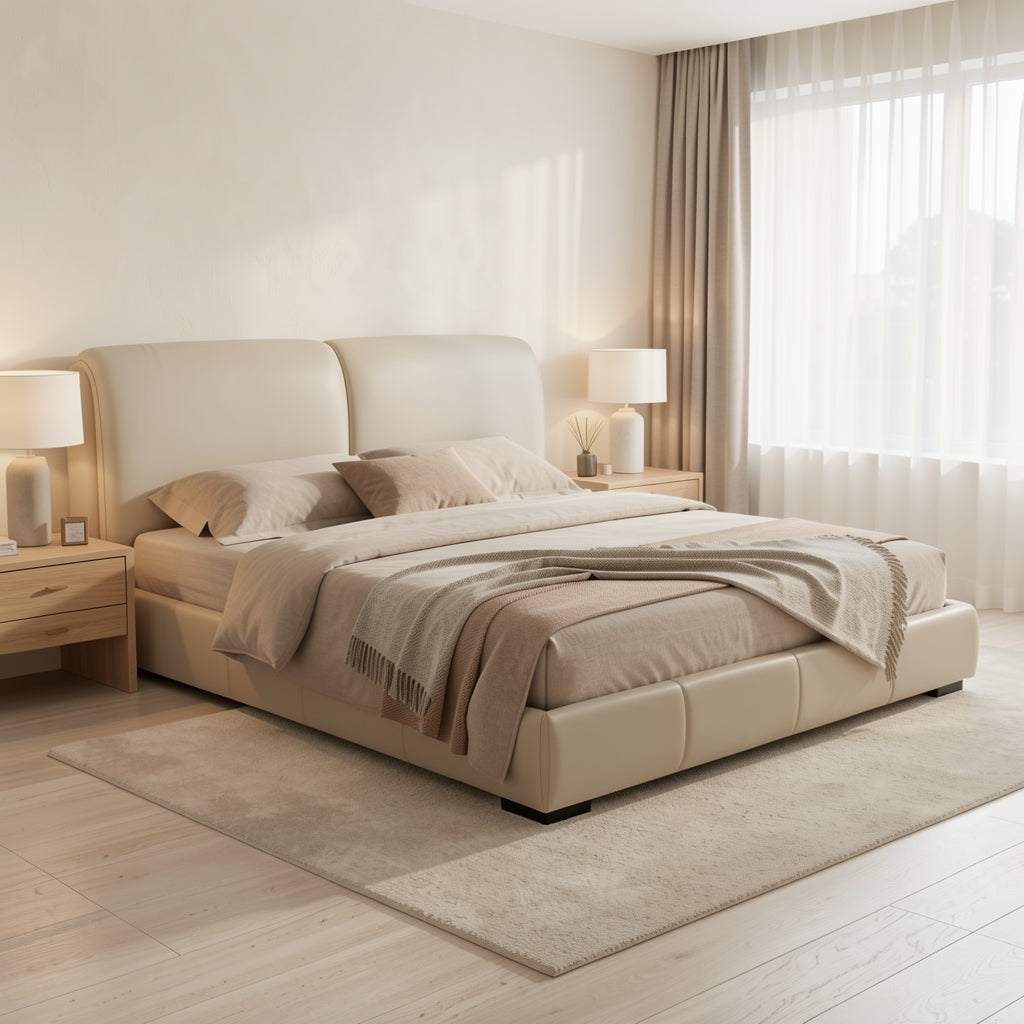 Simple Bed (DYJM1309) in soft oak daylight