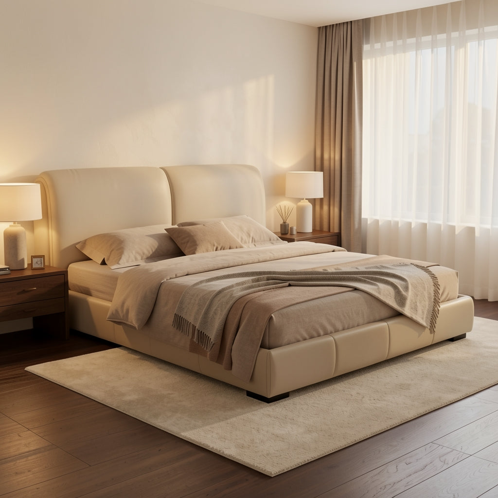 Simple Bed (DYJM1309) in warm evening walnut