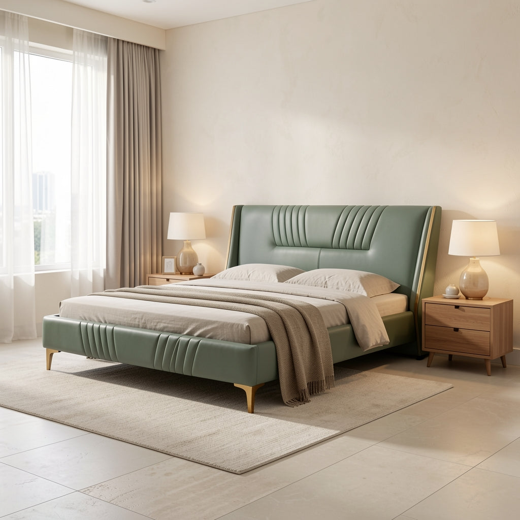 Tufted Bed (JUDS24) in home staged
