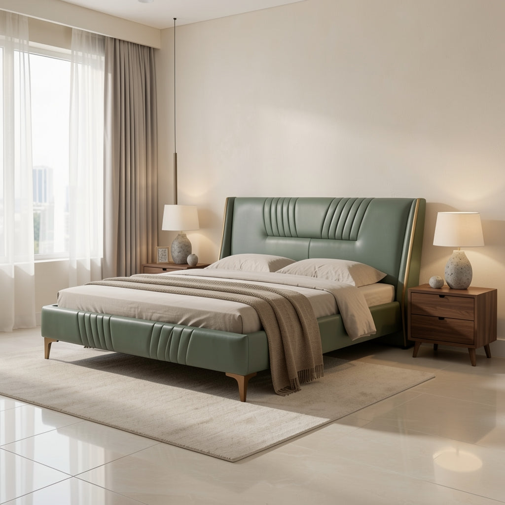 Tufted Bed (JUDS24) in marble bronze