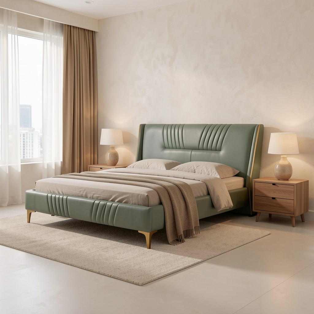 Tufted Bed (JUDS24) in tonal taupe cocoon