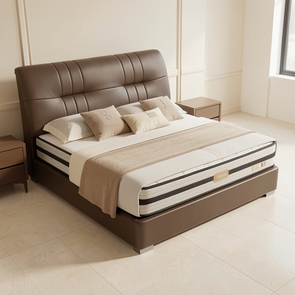 Brown Houndstooth Bed (DYZ8912) in elevated