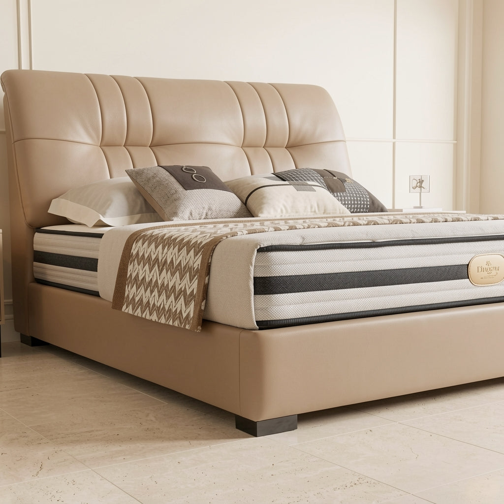 Brown Houndstooth Bed (DYZ8912) in low