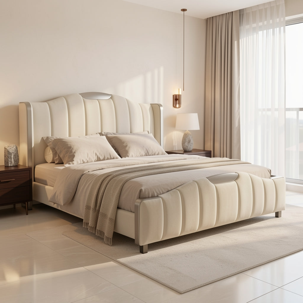 Tufted Bed (DYGD612) in marble bronze