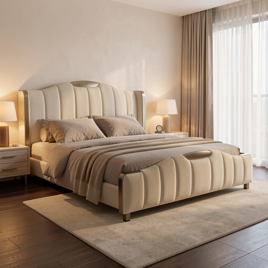 Tufted Bed (DYGD612) in warm evening walnut