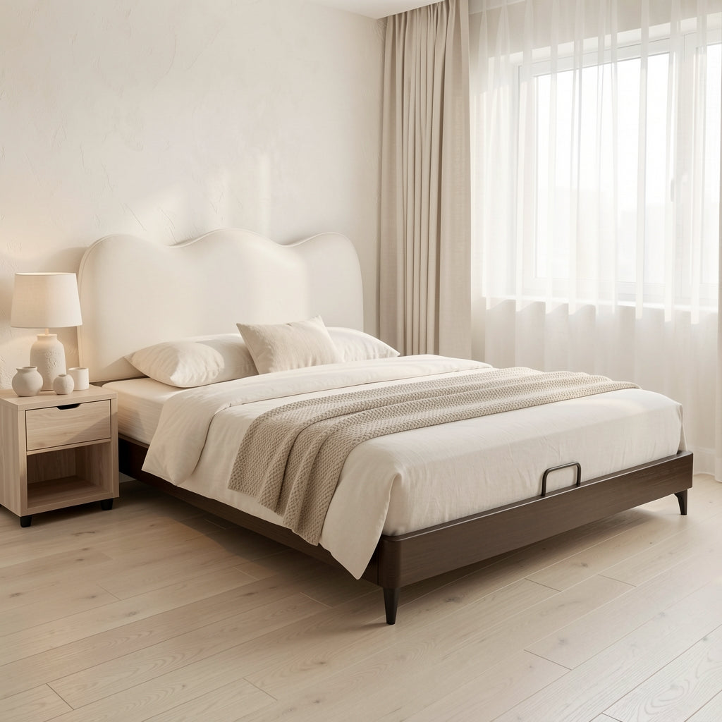 White Kids Bed (DYLX27升降款) in soft oak daylight