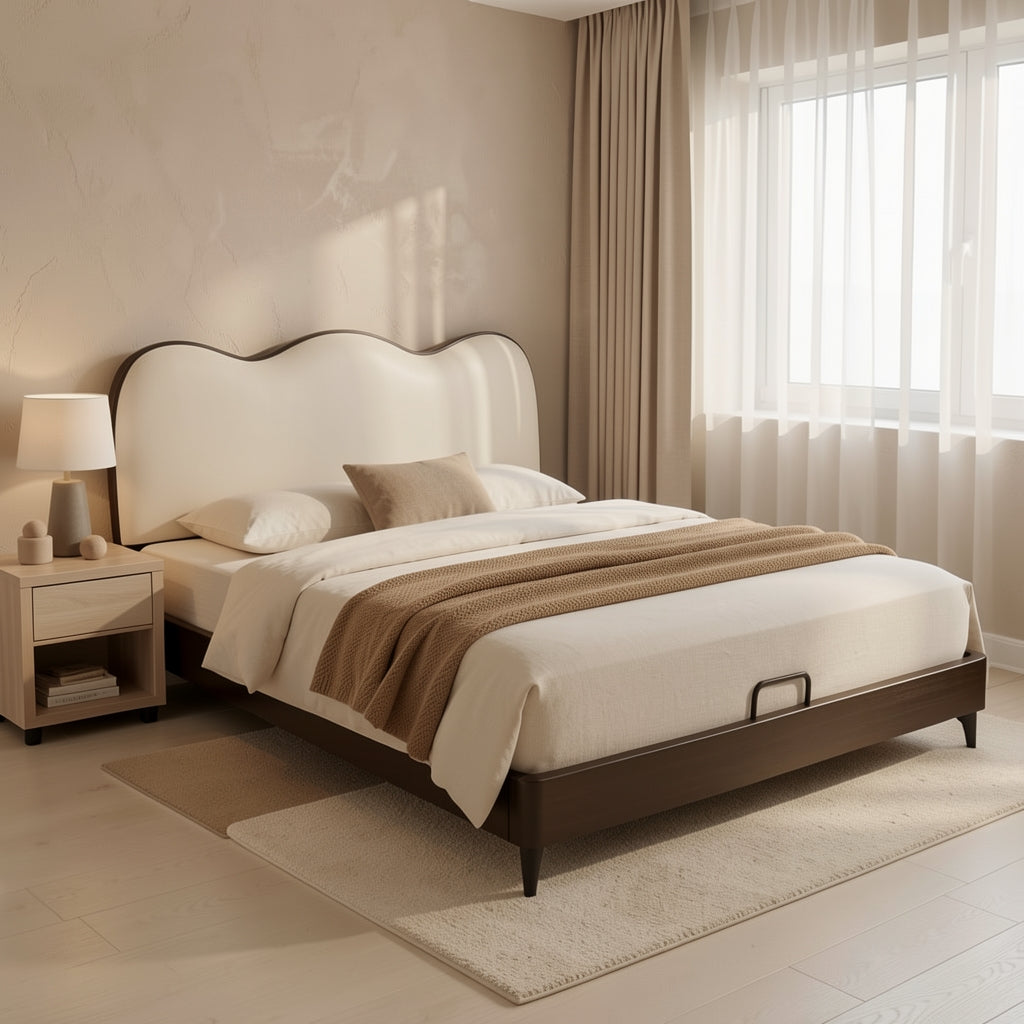 White Kids Bed (DYLX27升降款) in tonal taupe cocoon