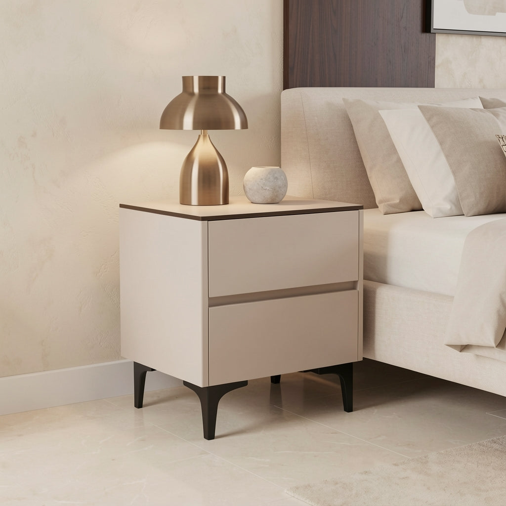 Modern Bedside Table (JJ18) in marble bronze