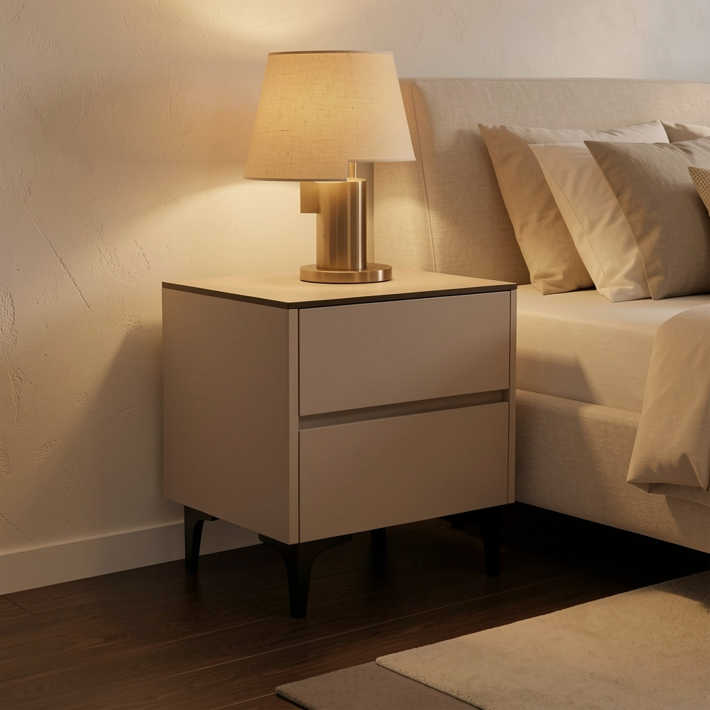Modern Bedside Table (JJ18) in warm evening walnut