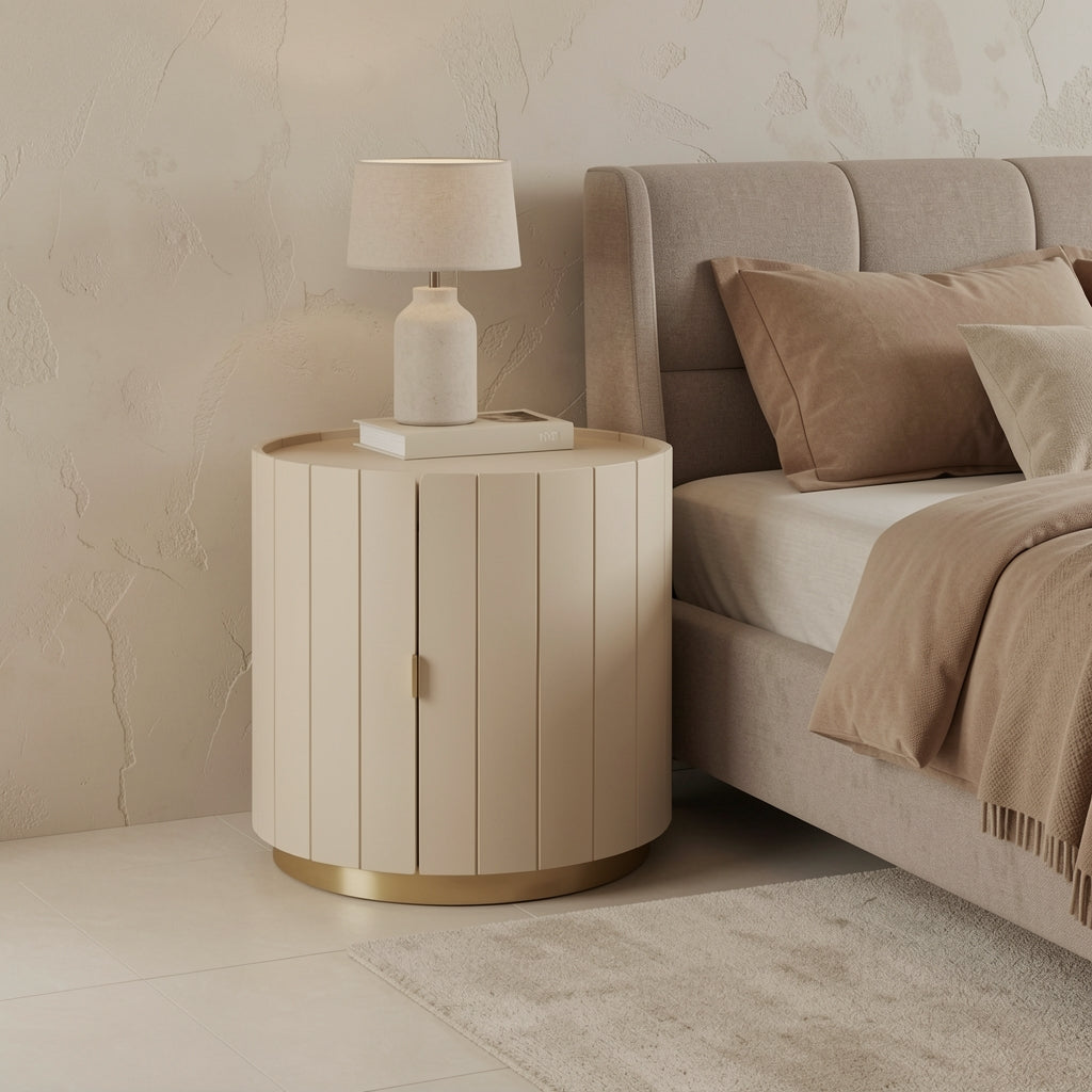 Compact Bedside Table (DYKJ20) in tonal taupe cocoon
