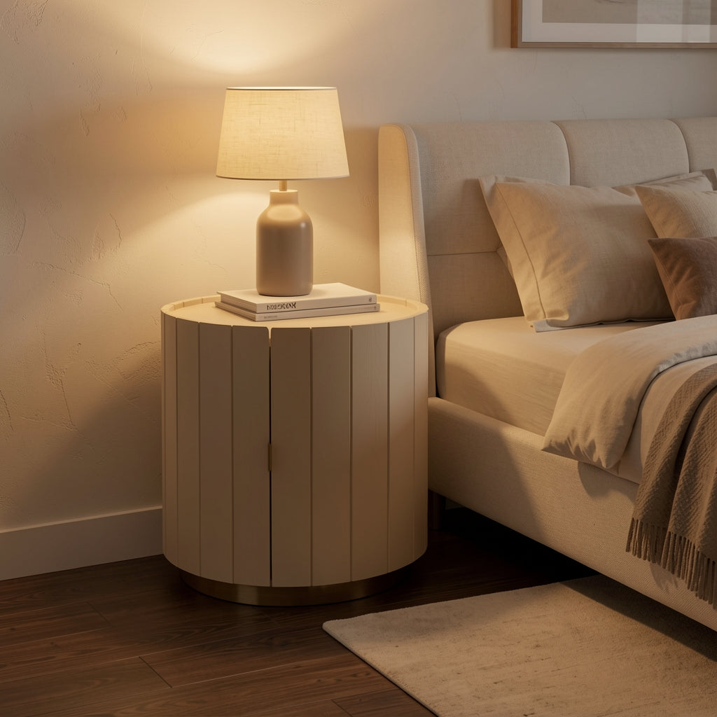 Compact Bedside Table (DYKJ20) in warm evening walnut