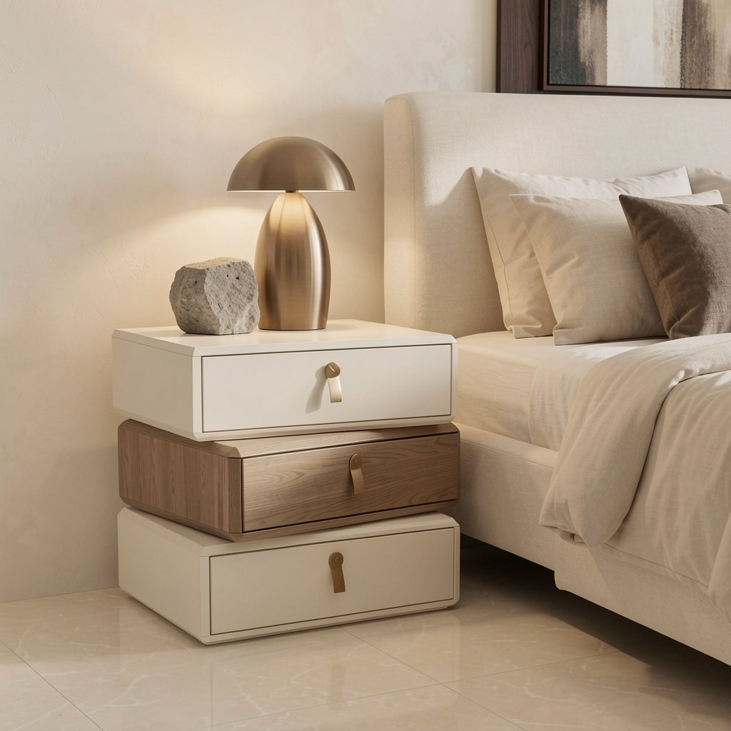Refined Bedside Table (DY9699) in marble bronze