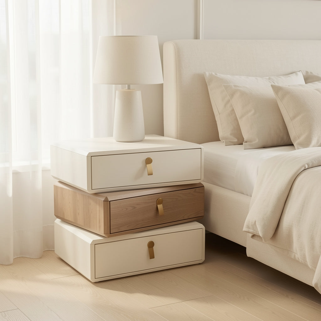 Refined Bedside Table (DY9699) in soft oak daylight