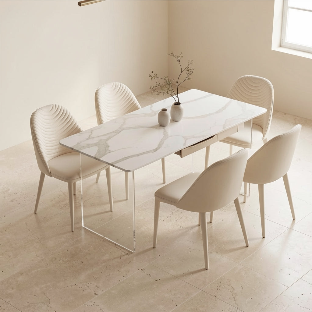 White Dining Table (DYBJ124) in elevated