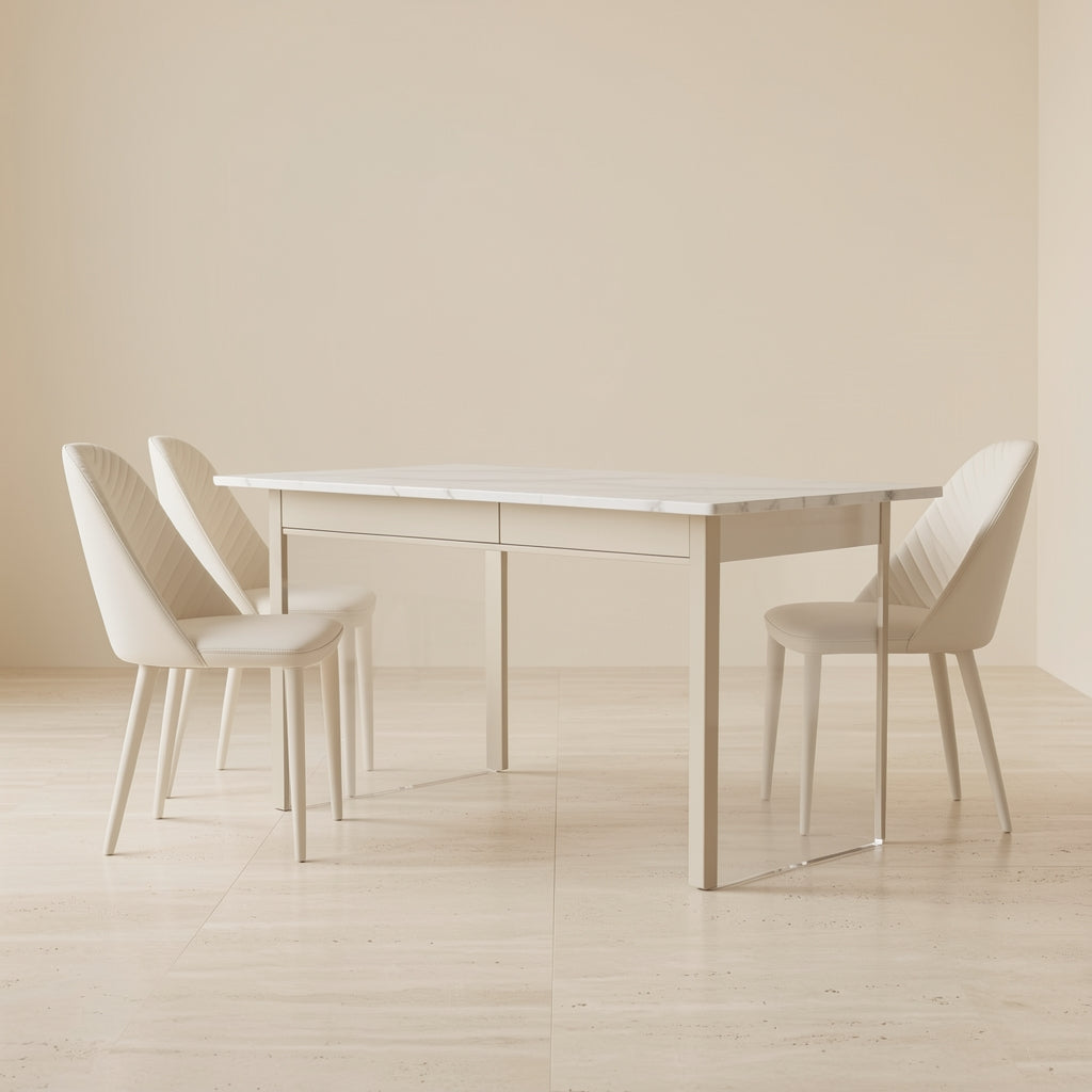 White Dining Table (DYBJ124) in left