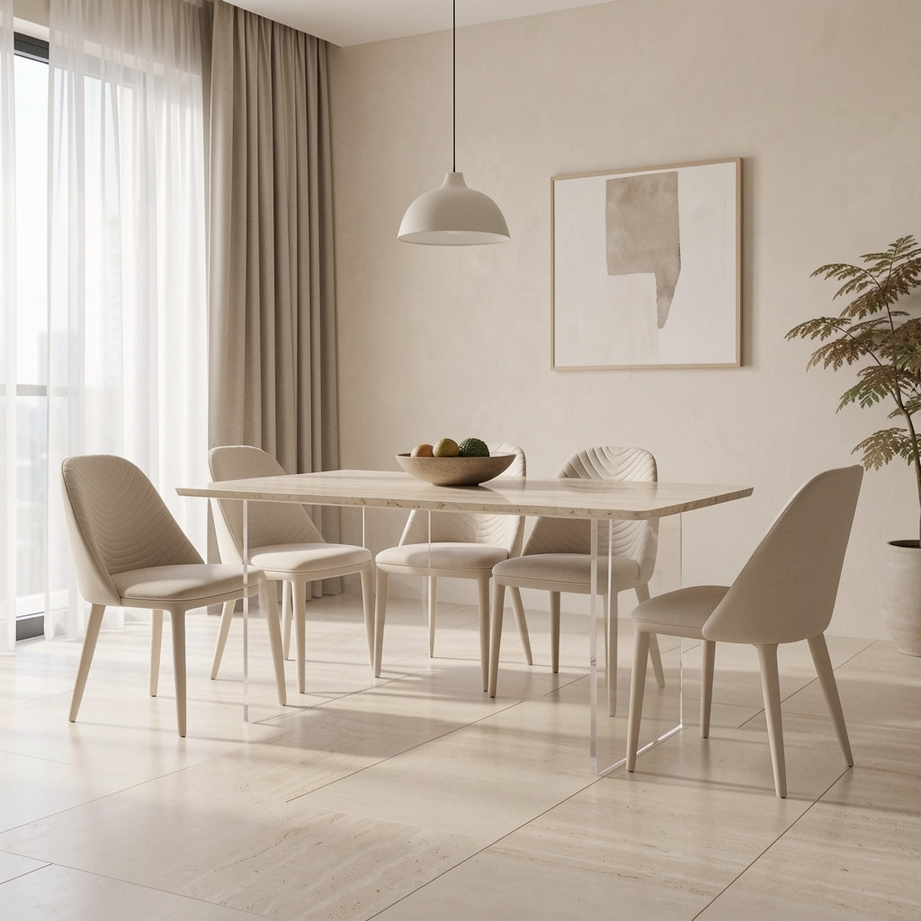 White Dining Table (DYBJ124) in home staged