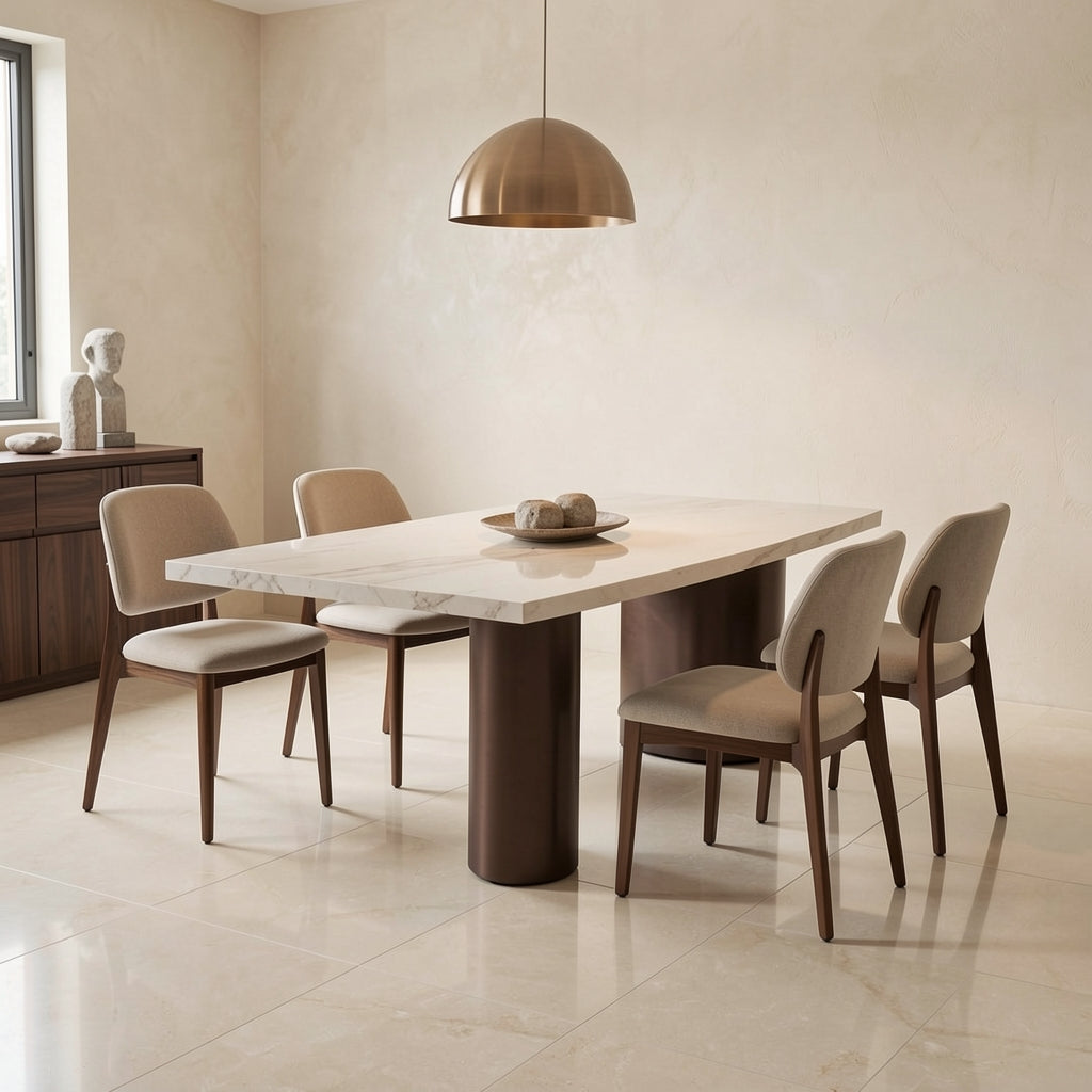 Oval Dining Table (DYJ1135) in marble bronze