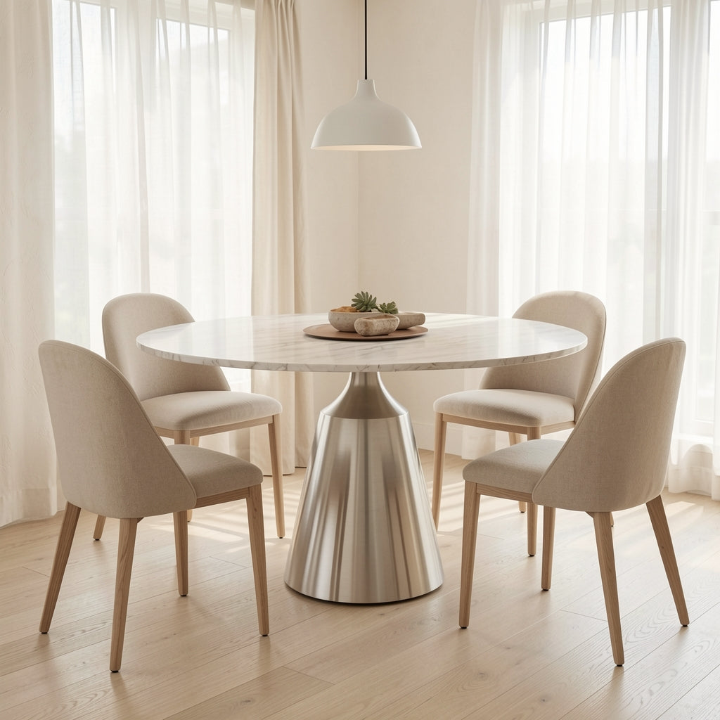 Round Dining Table (DYJ0131) in soft oak daylight