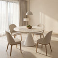 White Round Dining Table (DY沙漏白功能桌) in home staged
