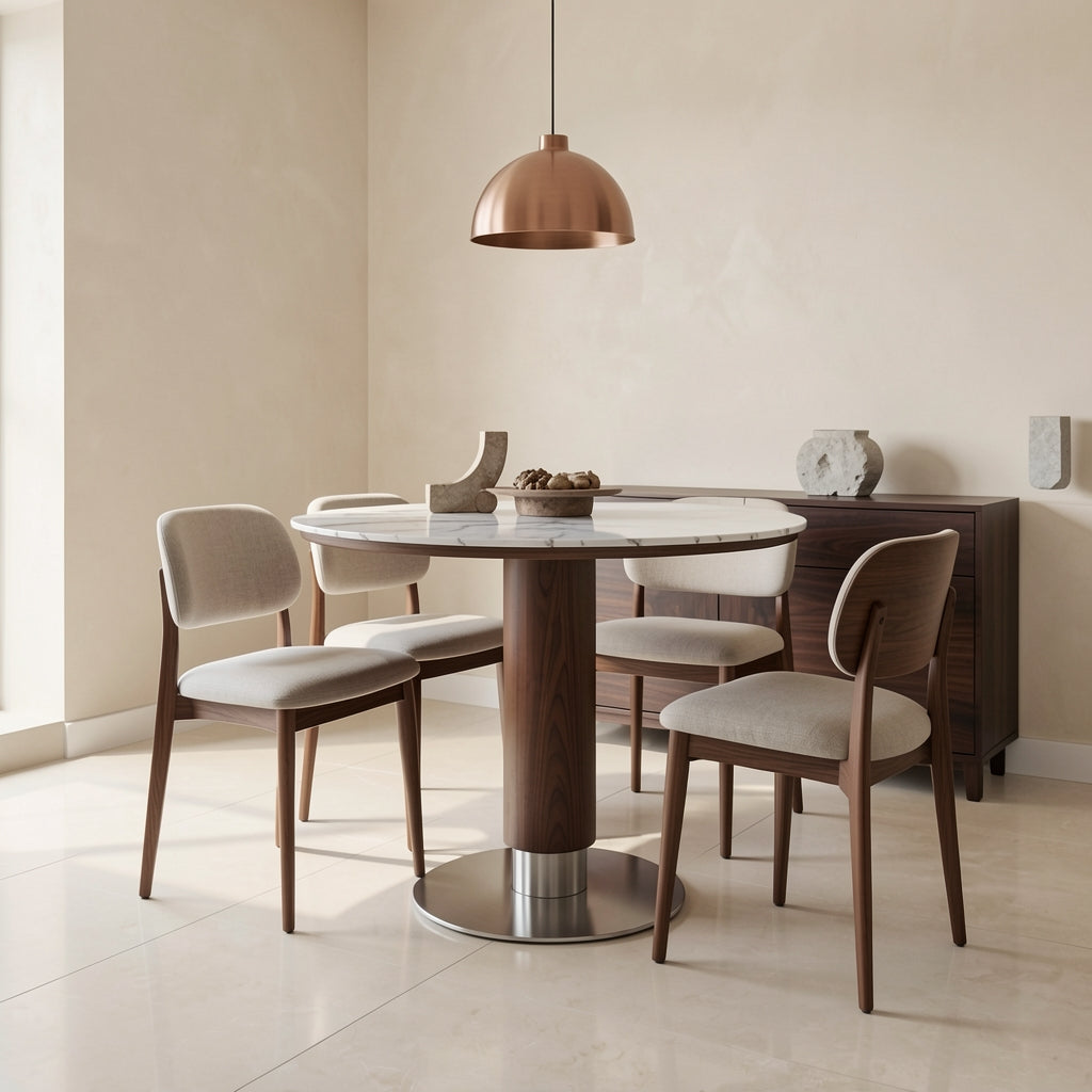 Compact Dining Table (DY04) in marble bronze
