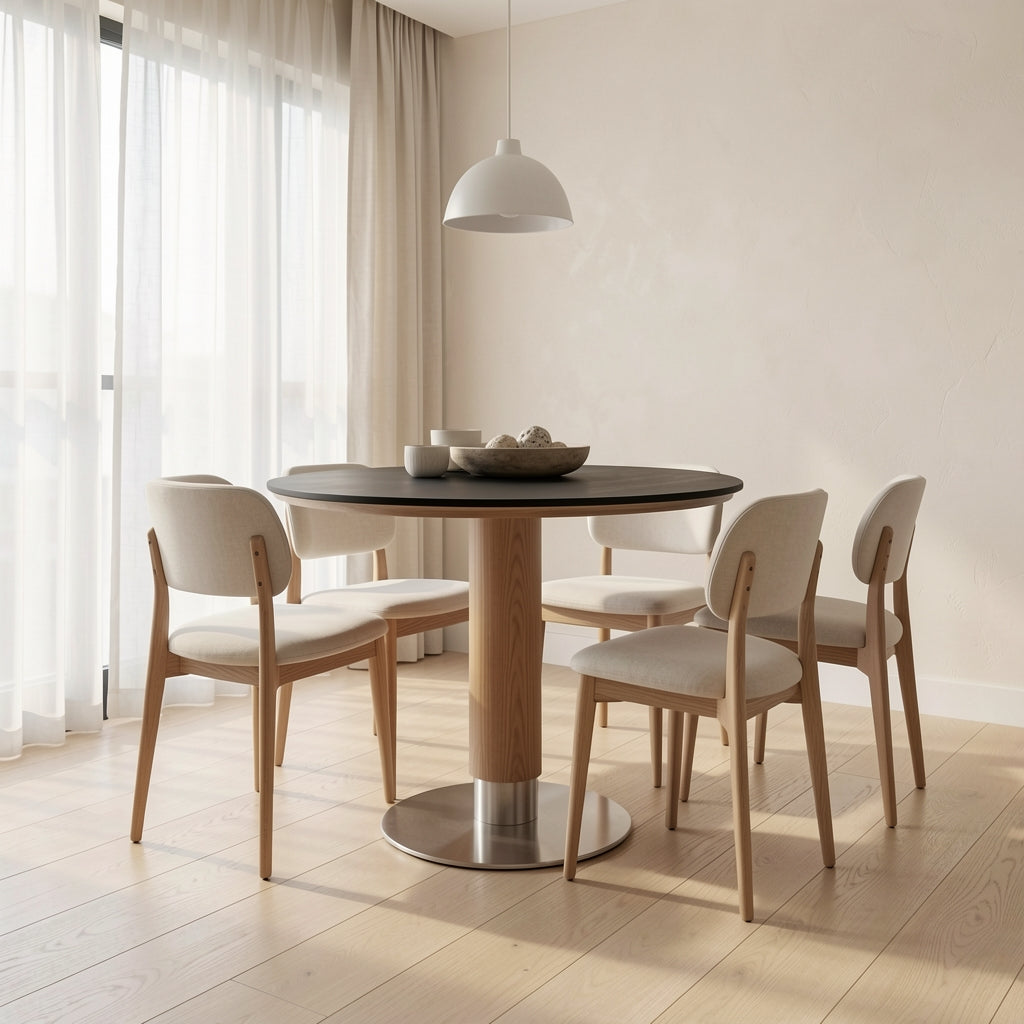 Compact Dining Table (DY04) in soft oak daylight
