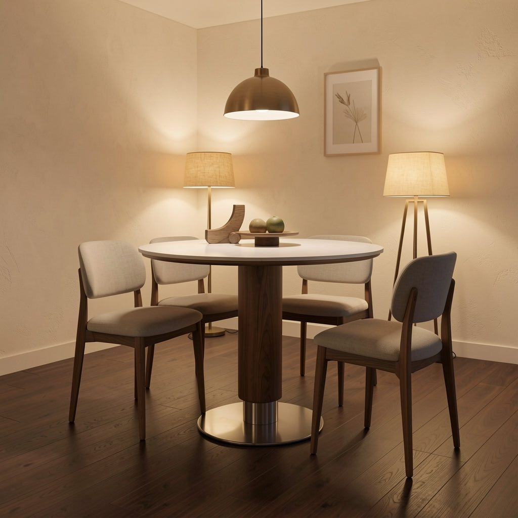 Compact Dining Table (DY04) in warm evening walnut