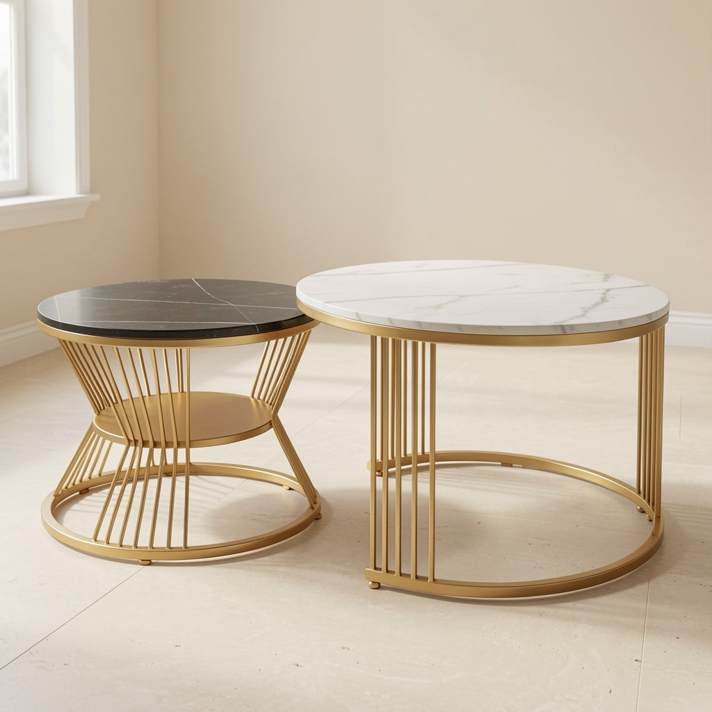 Round Coffee Table (小蛮腰) in left