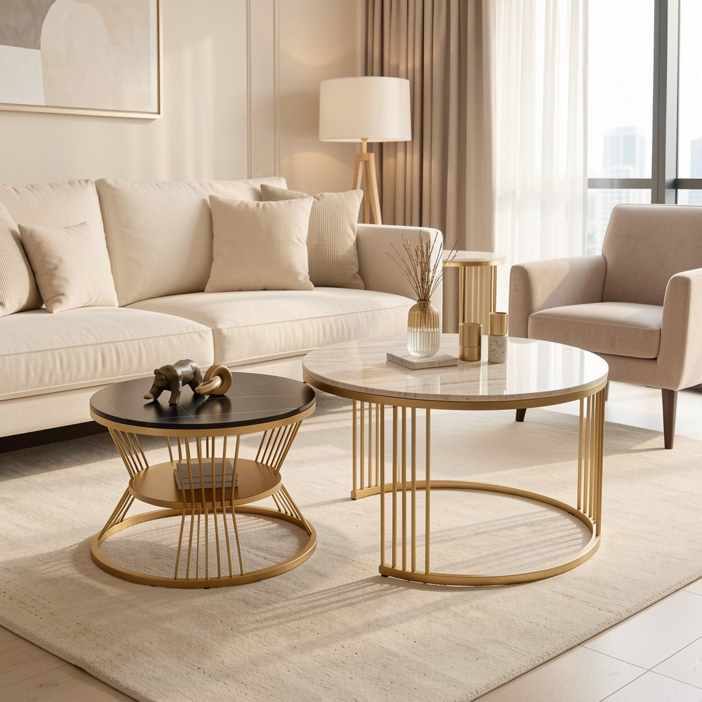 Round Coffee Table (小蛮腰) in home staged