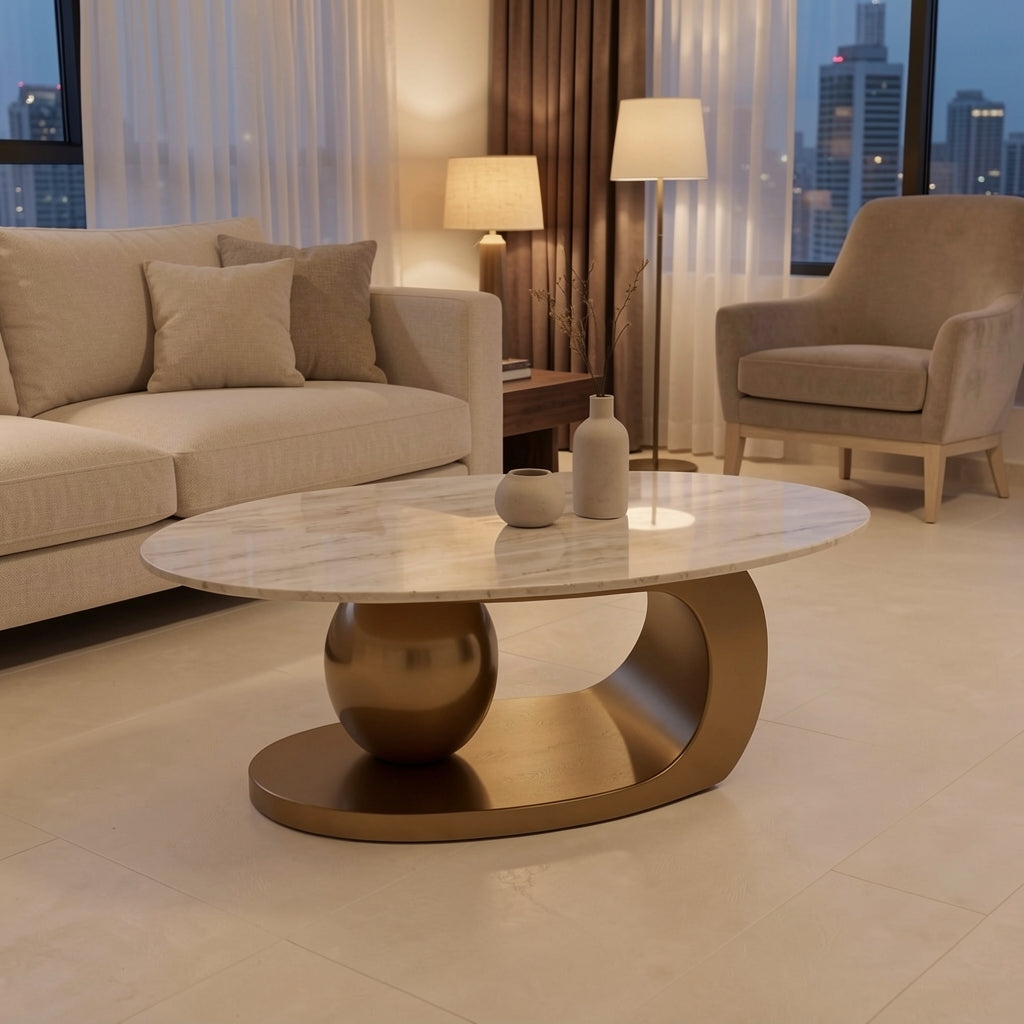 Curved Coffee Table (DYJ0417) in urban dusk