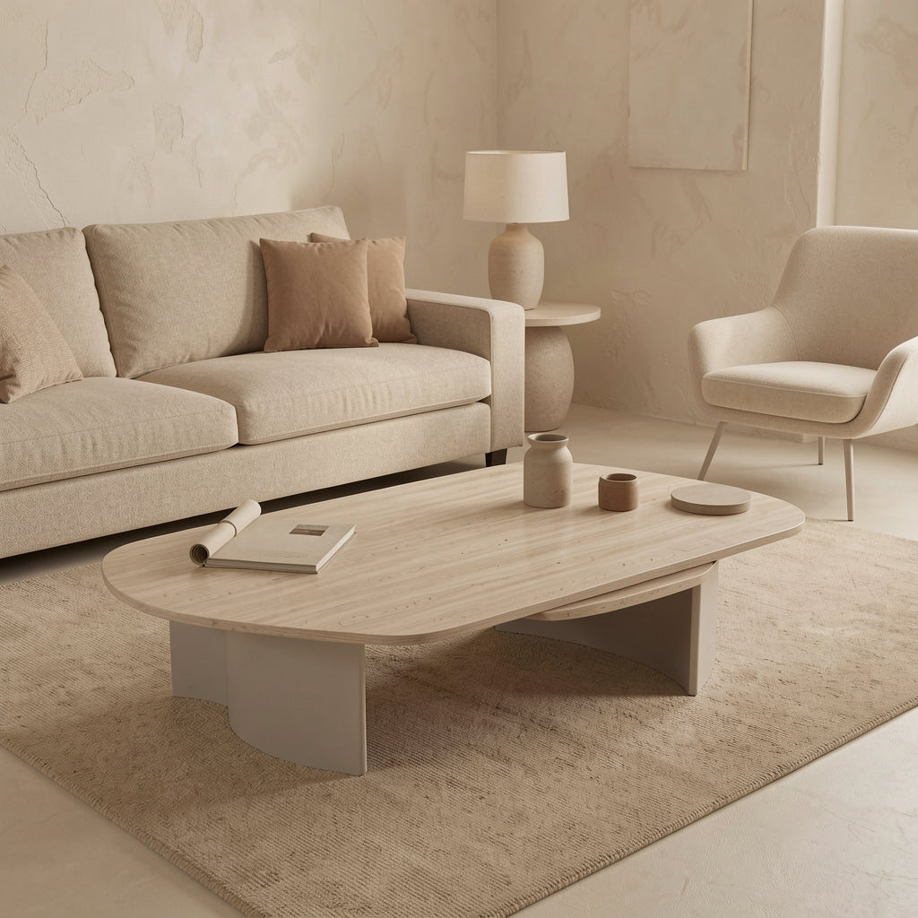 Unique Coffee Table (DYJJ0495) in tonal taupe cocoon