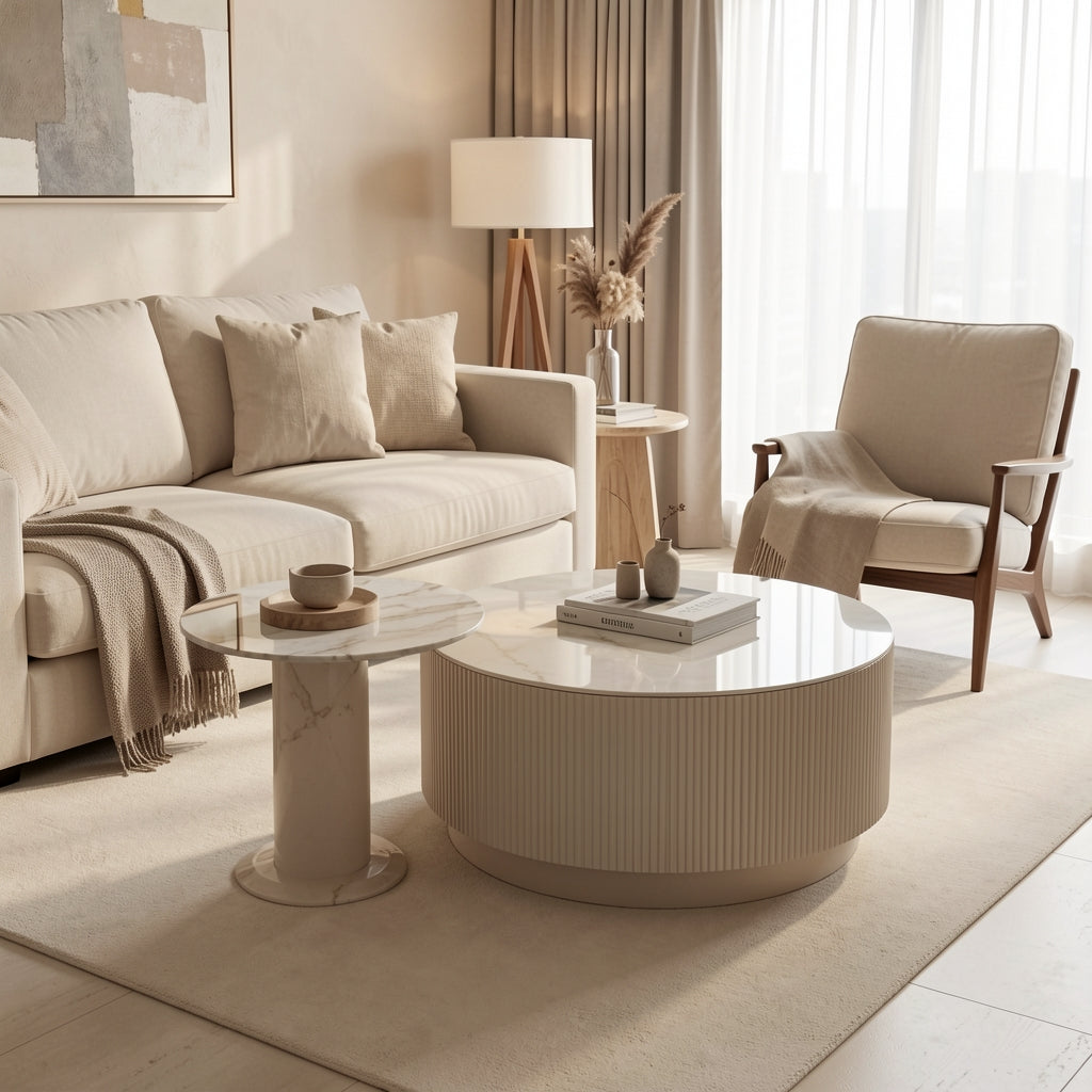 Round Coffee Table (DYM21) in home staged