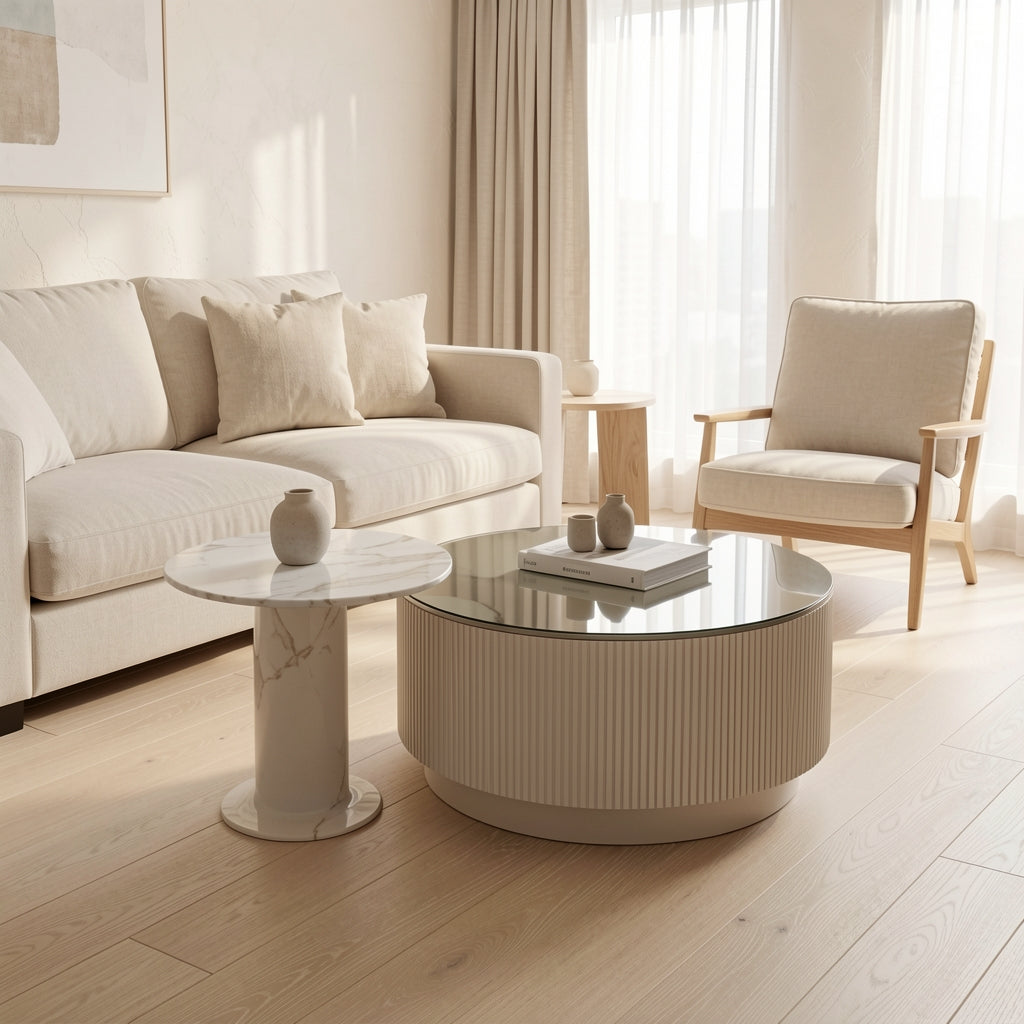 Round Coffee Table (DYM21) in soft oak daylight