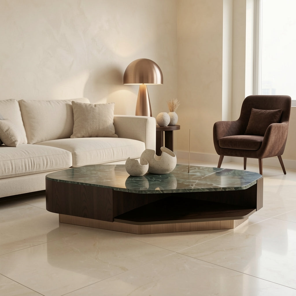 Green Coffee Table (DYJ2520) in marble bronze