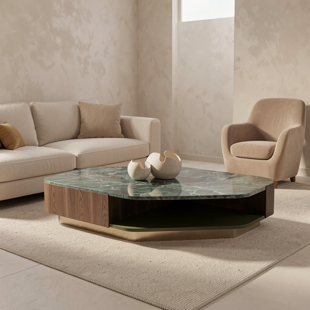 Green Coffee Table (DYJ2520) in tonal taupe cocoon