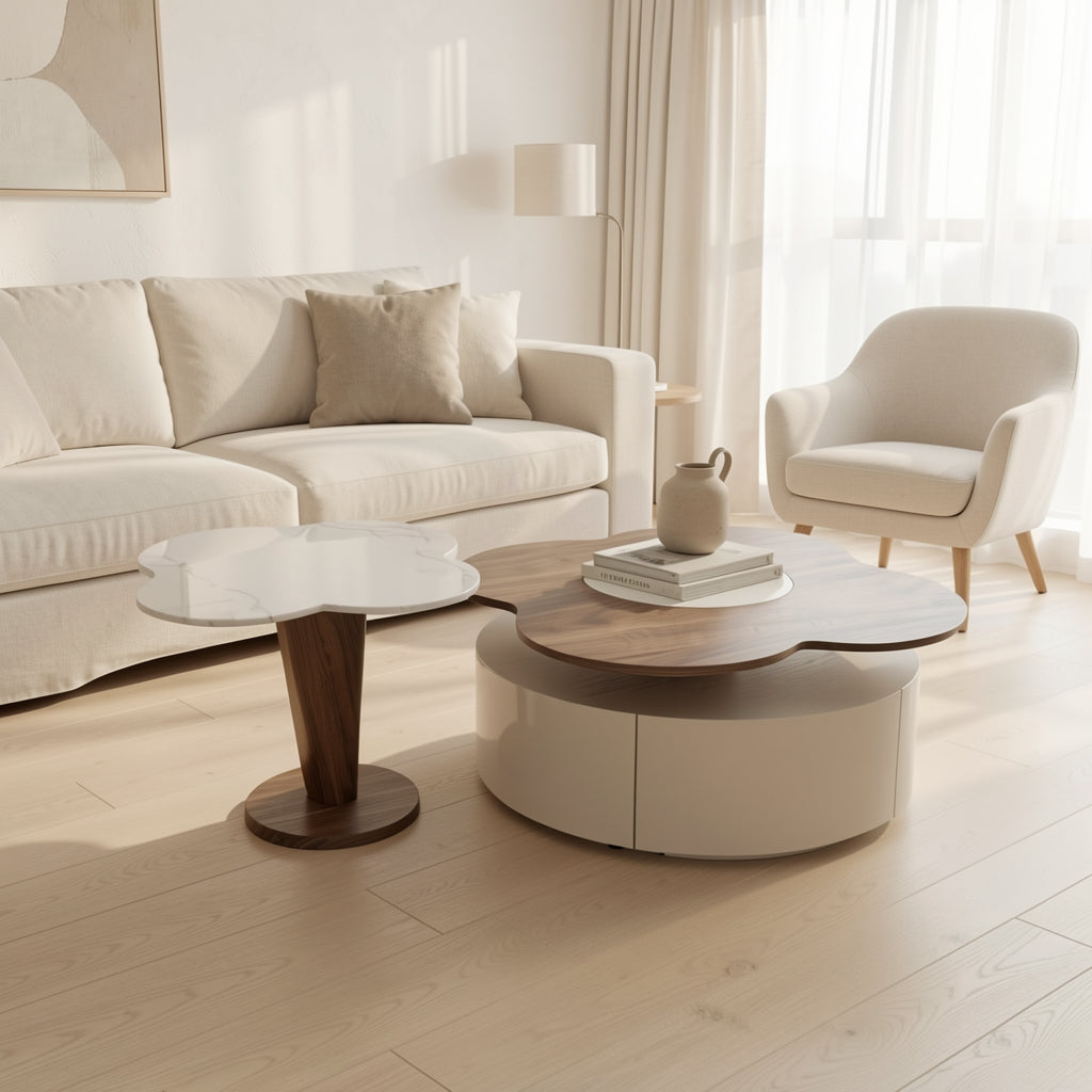 Flower-like Coffee Table (DYNB2917) in soft oak daylight