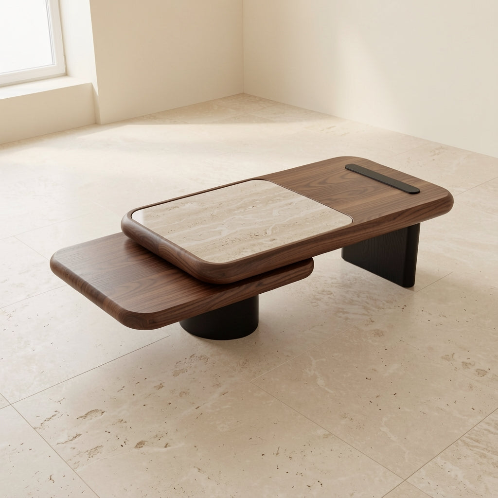 Rotating Black Coffee Table (DYJS2543) in elevated