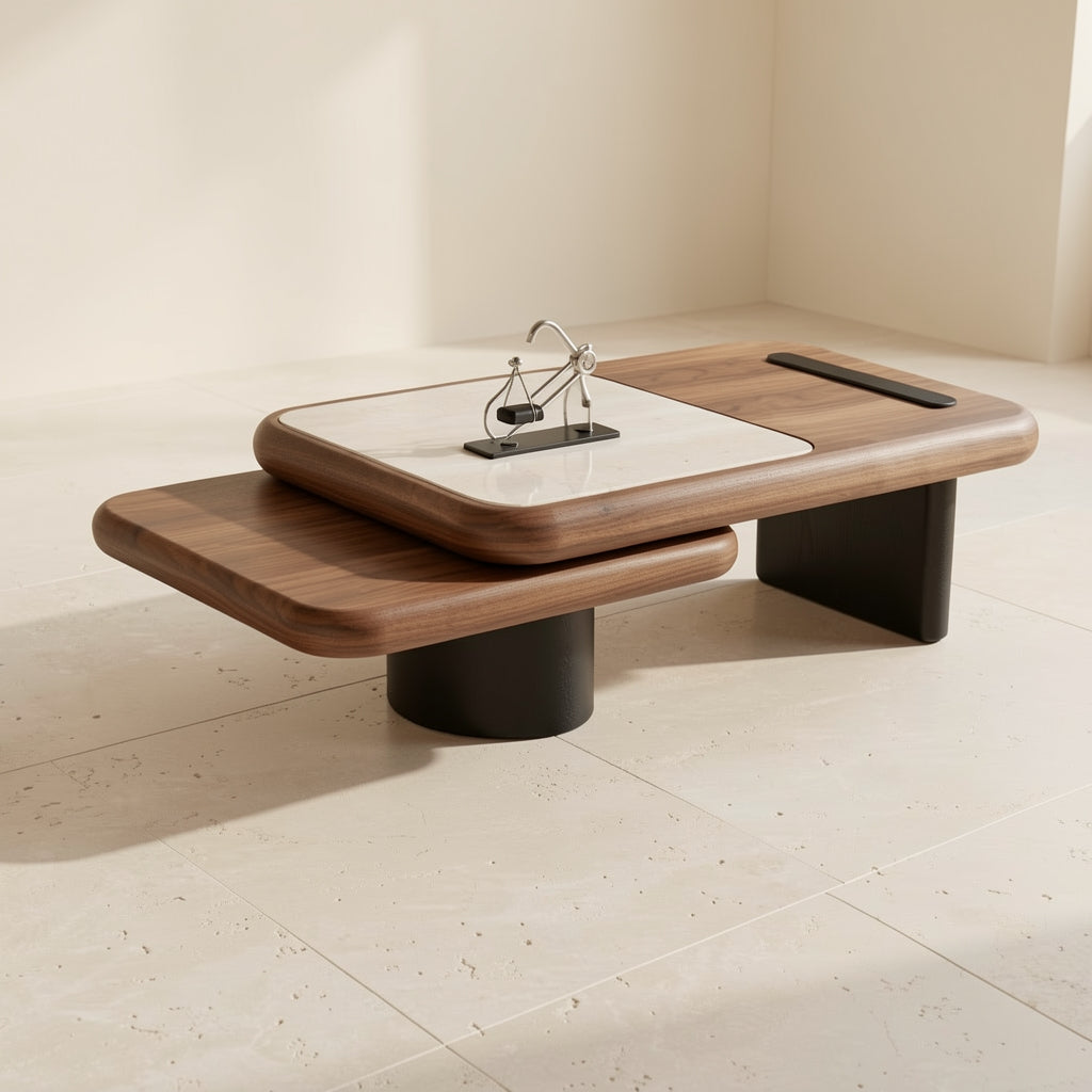 Rotating Black Coffee Table (DYJS2543) in low