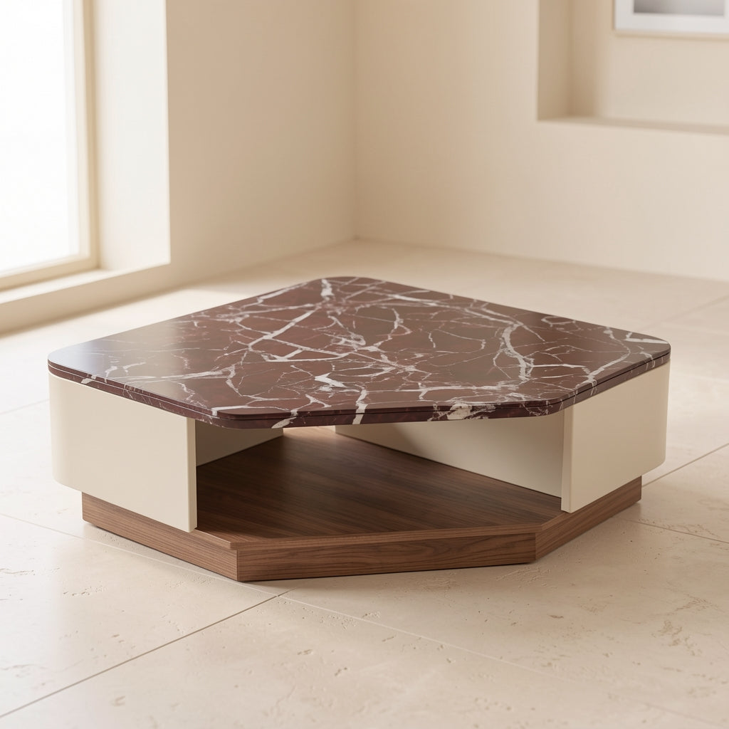 Red White Coffee Table (DYJS2536组) in low