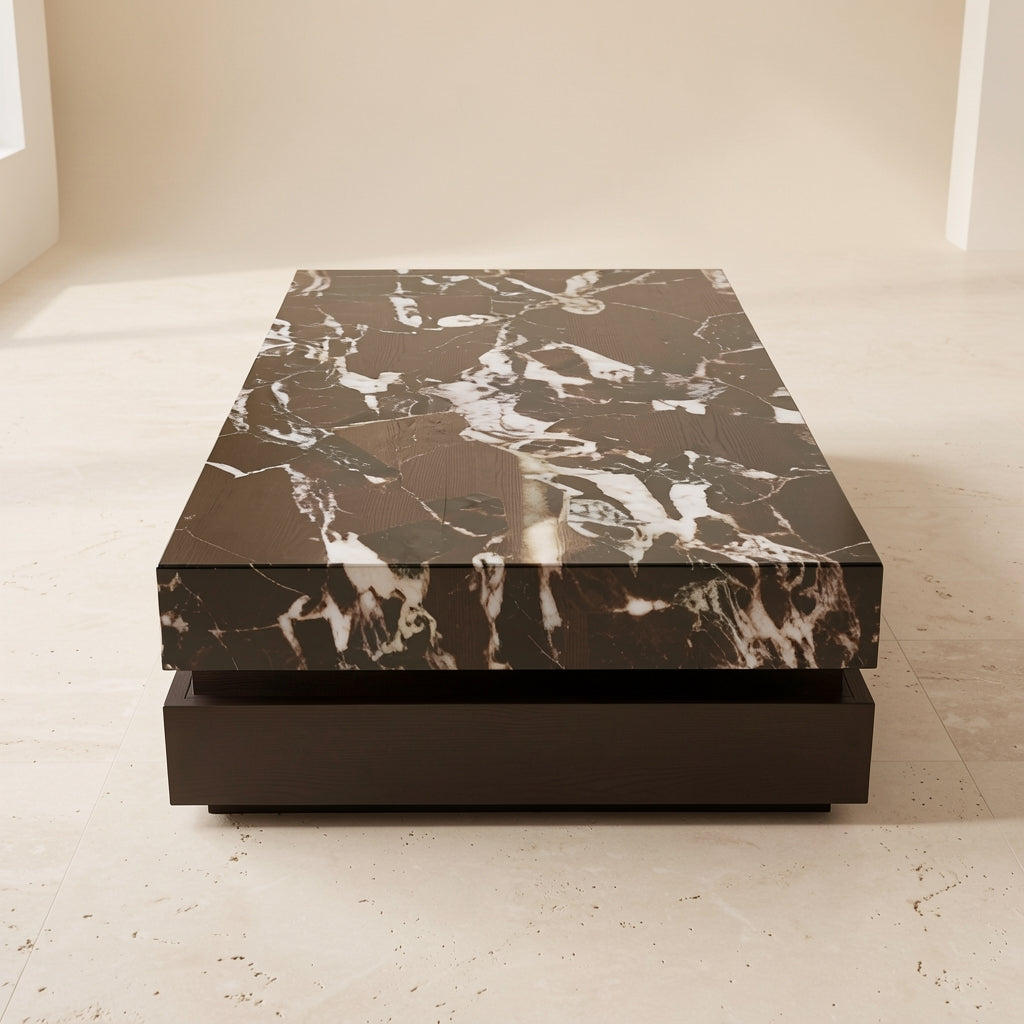 Black White Coffee Table (DY双层长茶几) in back