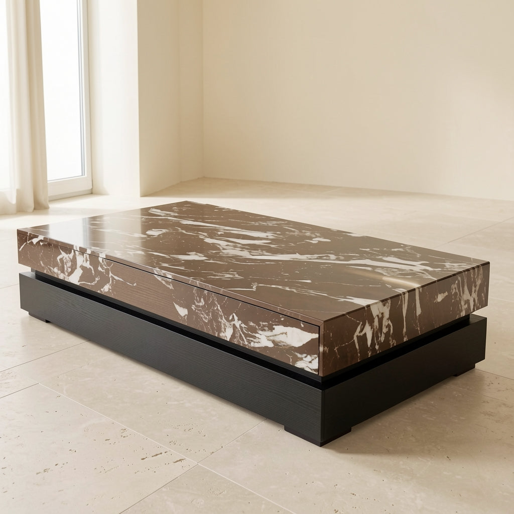 Black White Coffee Table (DY双层长茶几) in left