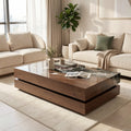 Black White Coffee Table (DY双层长茶几) in home staged