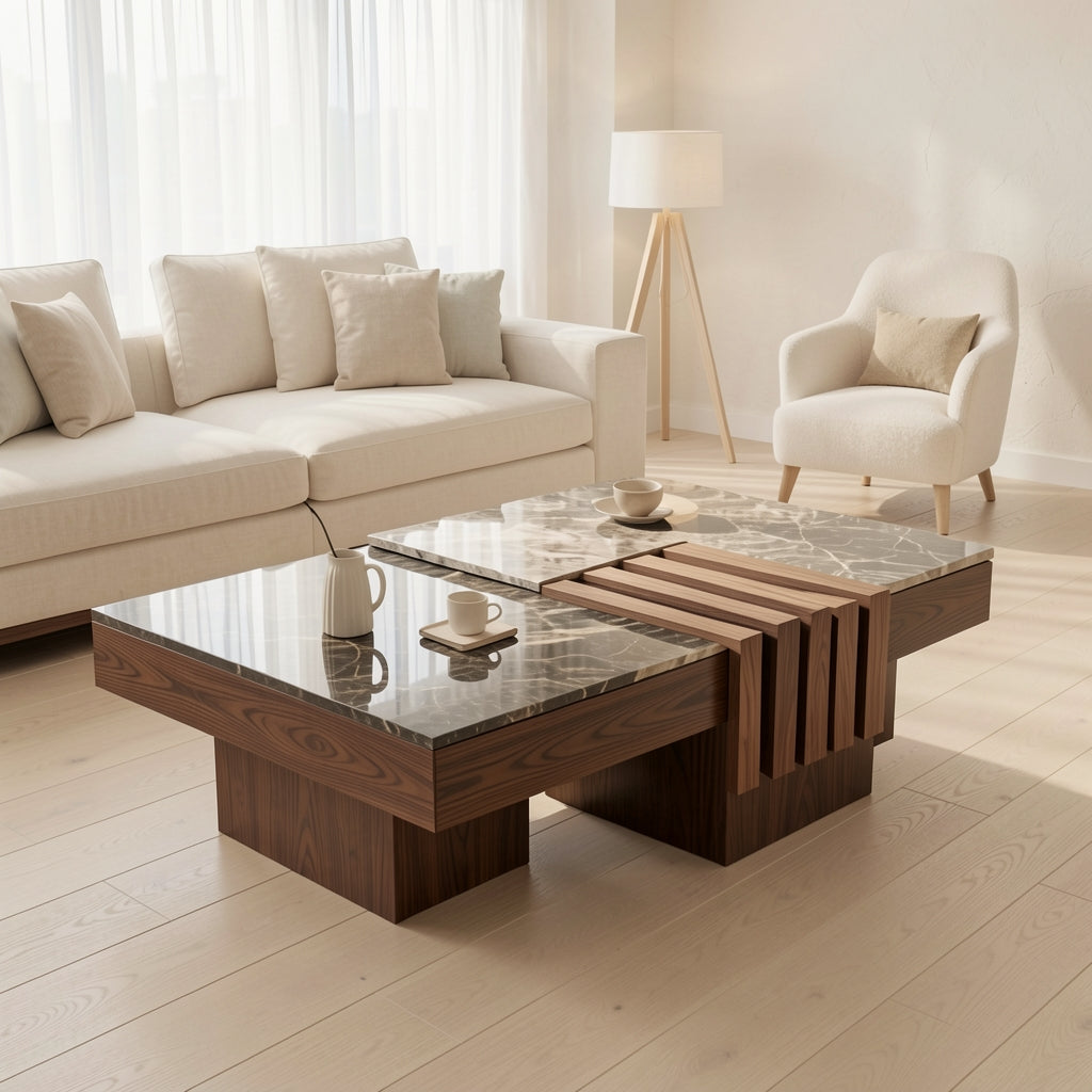 Rectangular Coffee Table (DYMD原野茶儿) in soft oak daylight