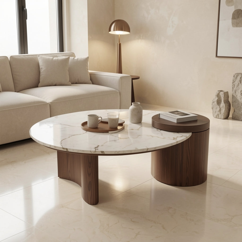 Oval Coffee Table (DYMD) in marble bronze